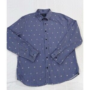 Robert Graham Lionel Shirt Mens XXL Tailored Fit Blue Geometric Print NWOT